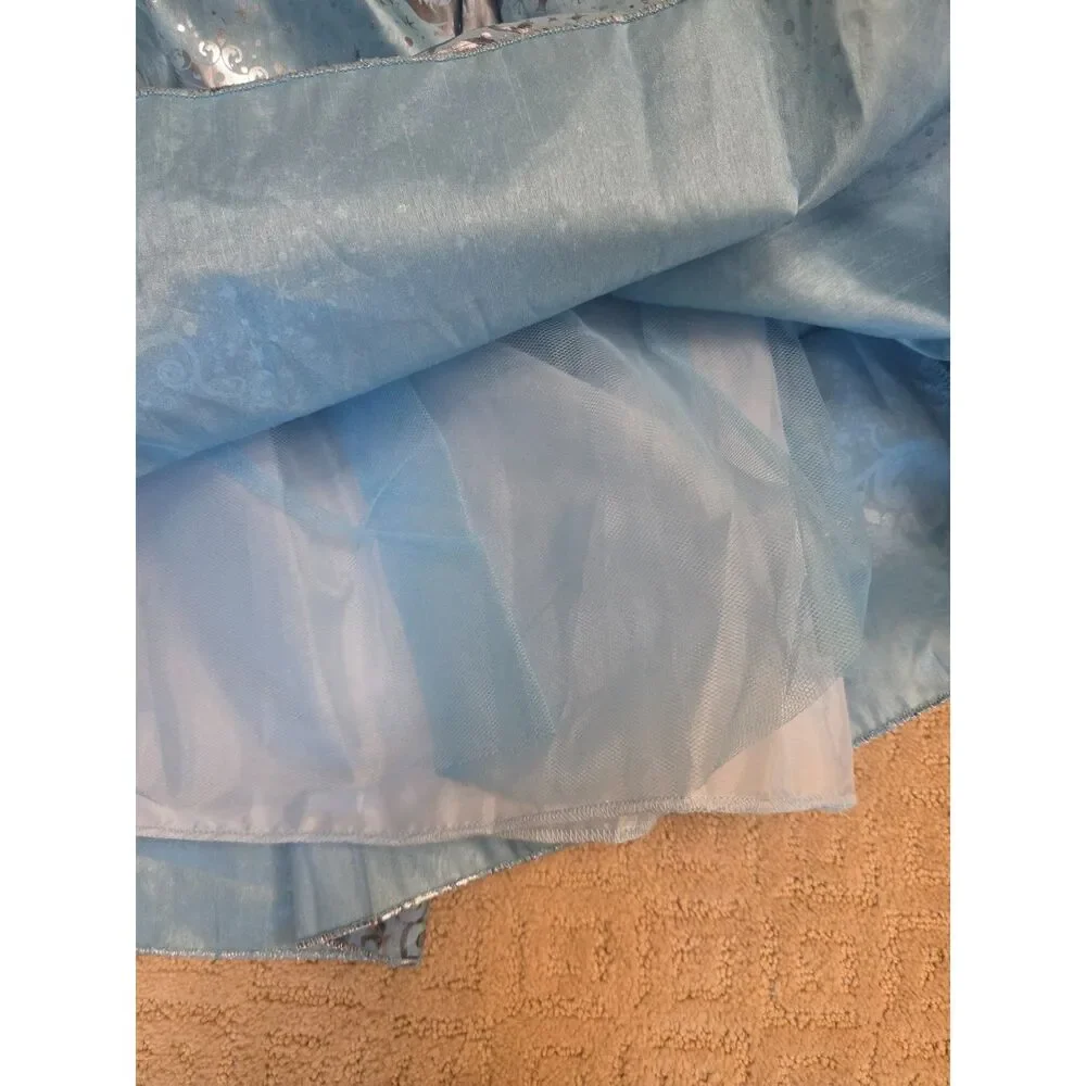 NWT Disney Store Blue Cinderella Dress Size 7/8 Ball Gown Costume Long